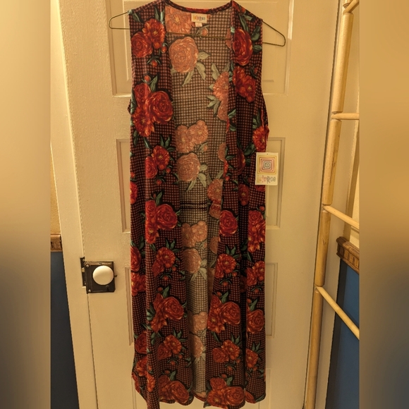 LuLaRoe "Joy" sleeveless duster, Small - Picture 1 of 10